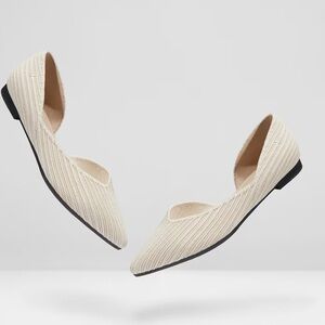 VIVAIA Melia Cream  Slip on Washable Pointed-Toe Ballet Shoes Size 40 (9)